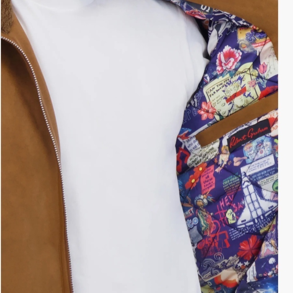 Robert Graham Vegan Suede Bomber Jacket NEW SZ S - Picture 3 of 10